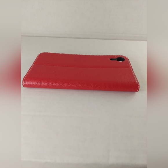 Copmob Orange IPXR iPhone XR Fold Multi-Material Genuine Leather Flip Case - Picture 9 of 11